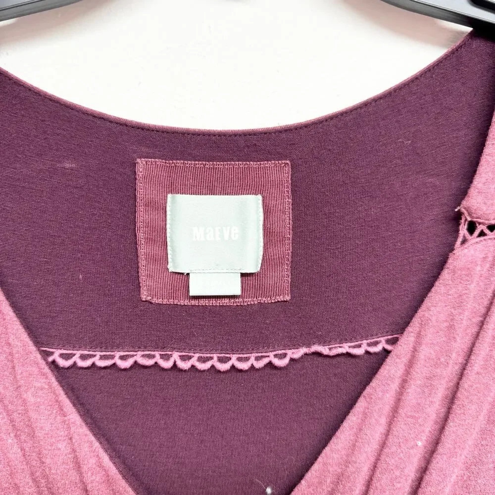 Anthropologie Maeve Women Purple Wrap Dress‎ berry Size XS